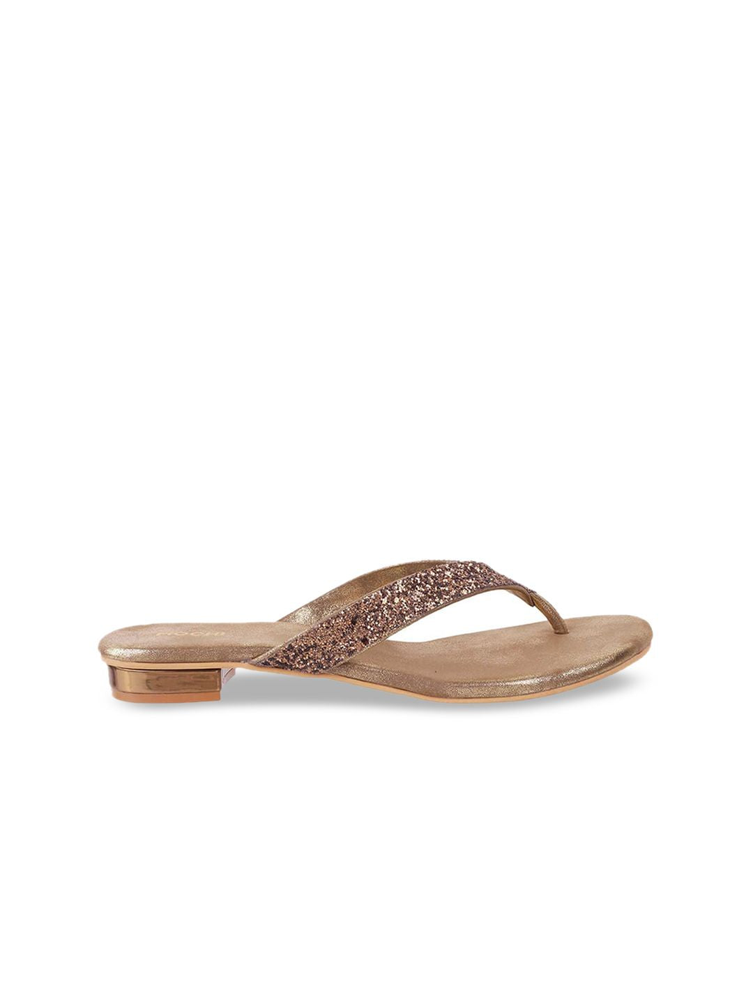 Mochi Women Gold-Toned Embellished Open Toe heels