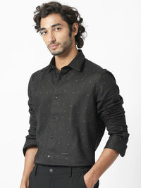 RARE RABBIT Men Saturns Regular Fit Micro Ditsy Printed Shirt