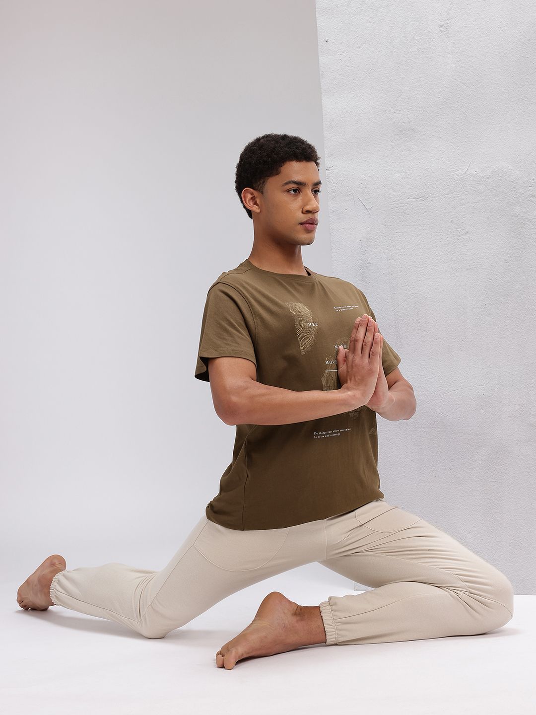 HRX by Hrithik Roshan Printed Pure Cotton Yoga T-shirt