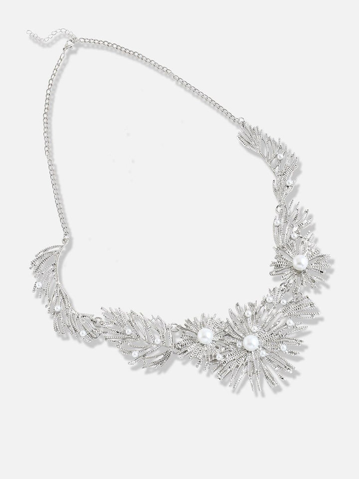 SOHI Silver-Plated Pearls-Studded Jewellery Set