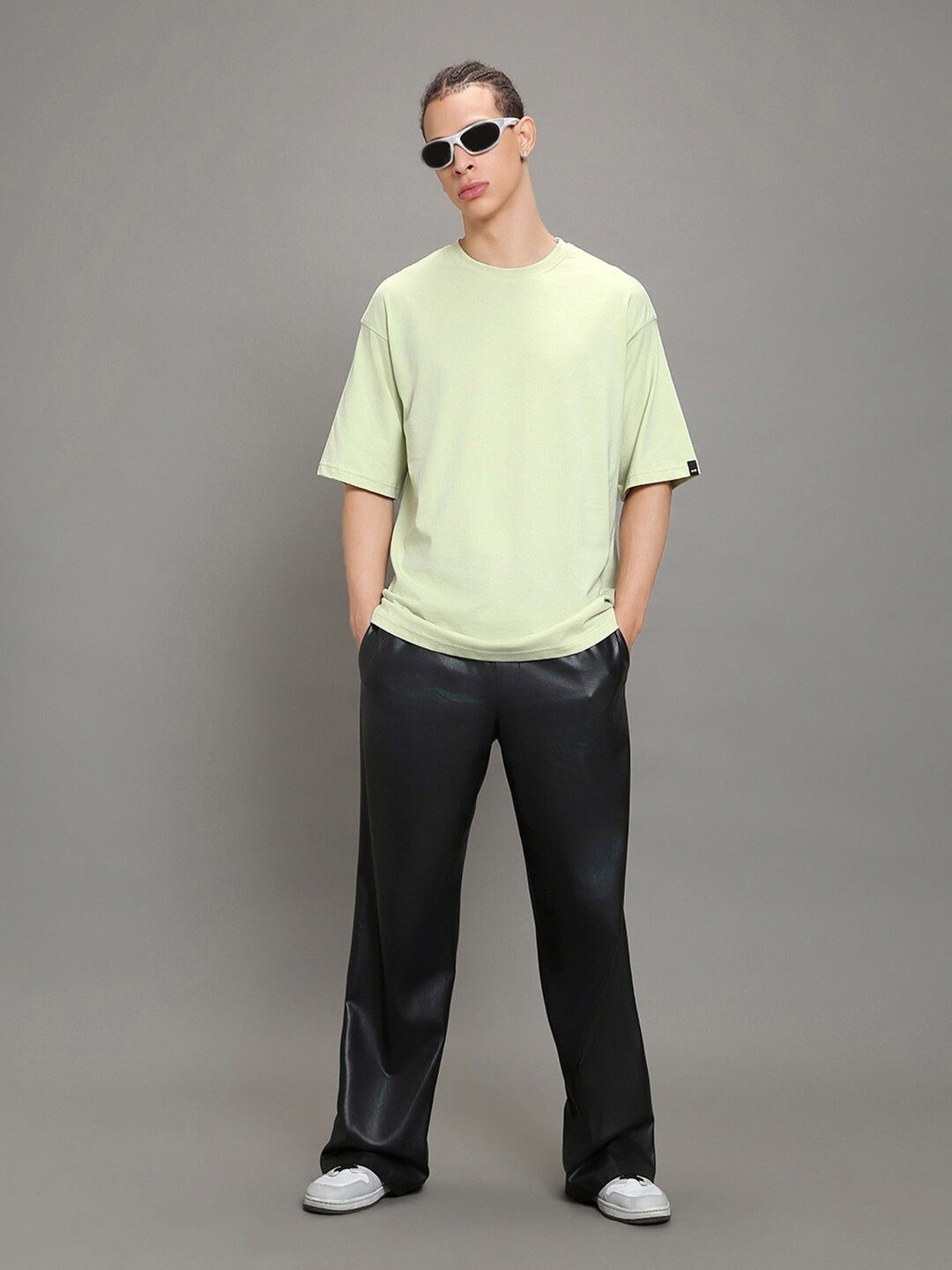 Bewakoof Drop-Shoulder Sleeves Oversized Cotton T-shirt
