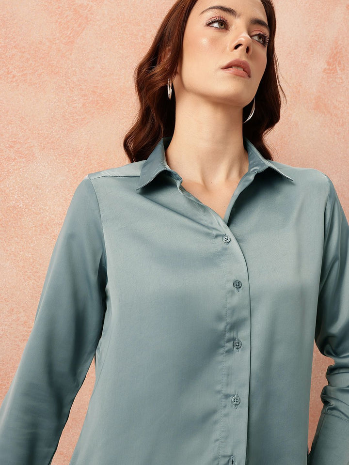 all about you Satin Finish Casual Shirt