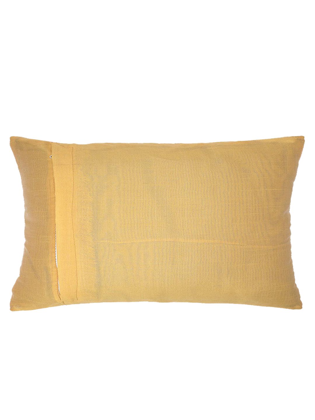 STITCHNEST Set Of 2 Yellow & Black Ethnic Motifs Printed Rectangle Cushion Covers