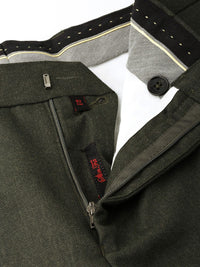 Raymond Men Olive Green Slim Fit Solid Formal Trousers