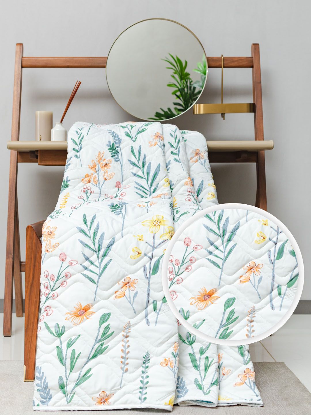URBAN SPACE Floral Print AC Room Double Bed Blanket