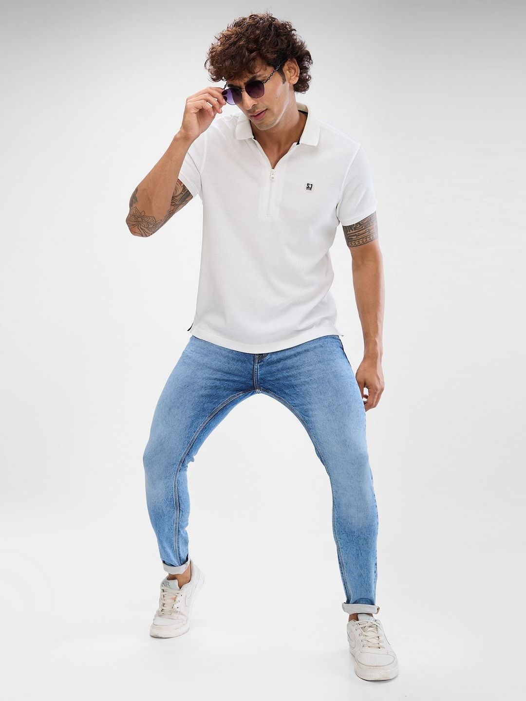 SPYKAR Men Polo Collar Solid Slim Fit T-shirt