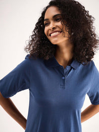 SASSAFRAS BASICS Polo Collar Short Sleeves Oversized Tshirt Midi Dress