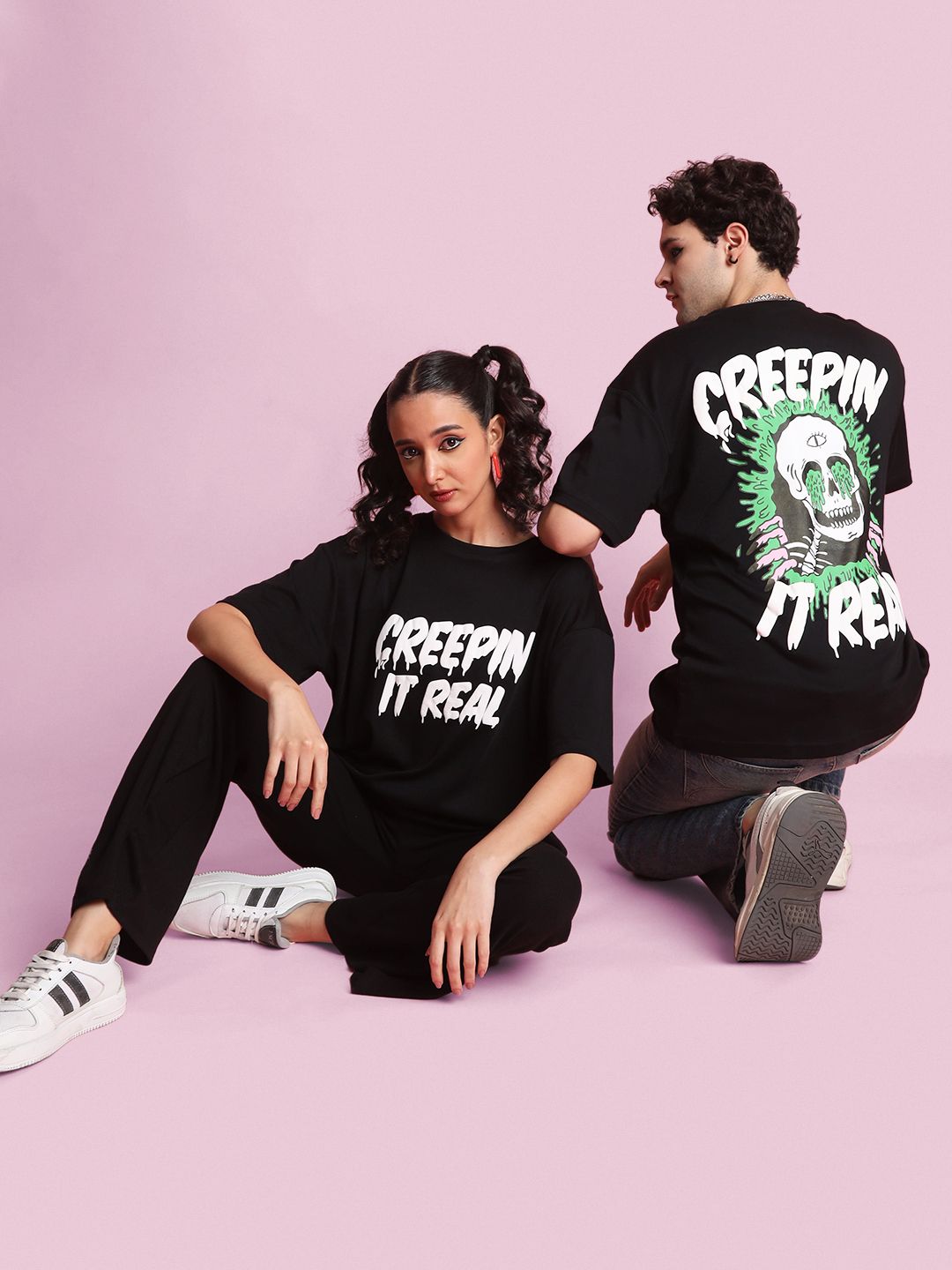 Bene Kleed Men Halloween Graphic Print Round Neck Cotton T-shirt