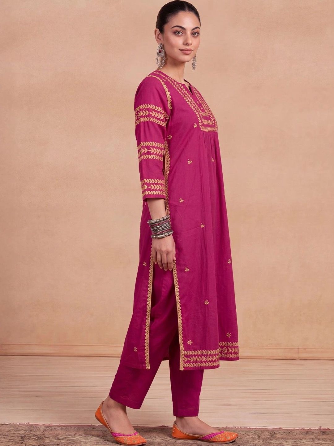 House of Chikankari Women Embroidered Thread Work Kurta
