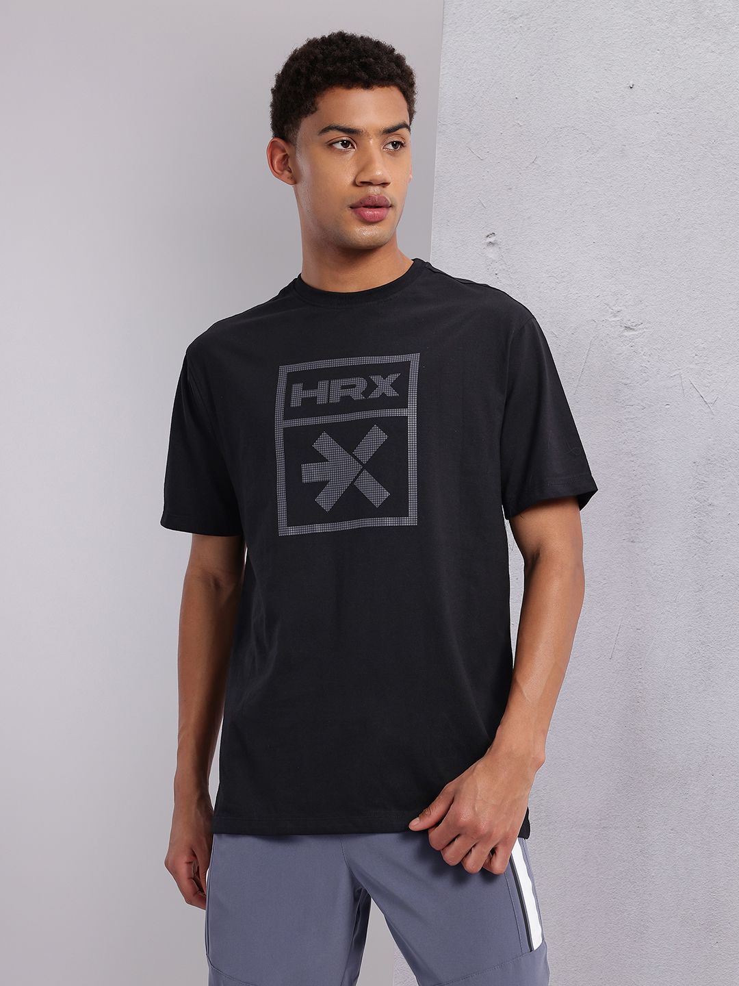 HRX by Hrithik Roshan Brand Logo Print Training T-shirt