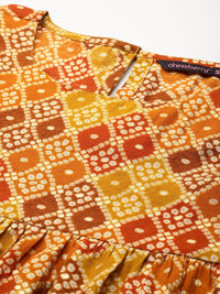 DressBerry Bandhani Print Empire Top