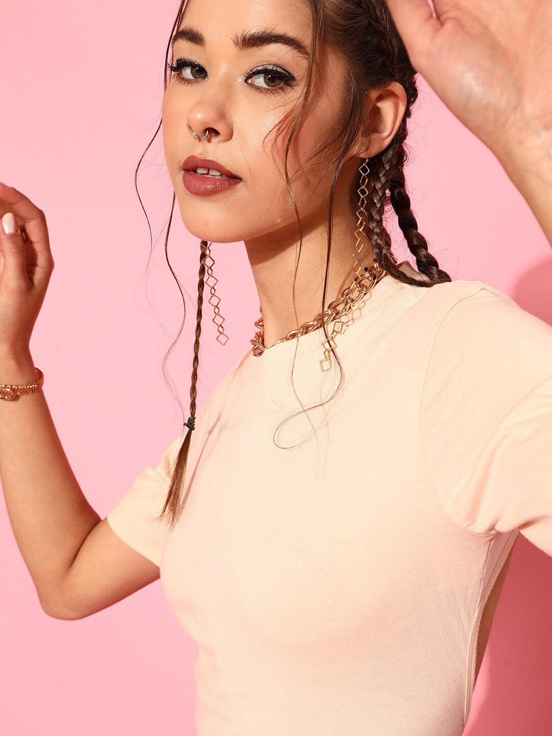 STREET 9 Women Classy Beige Solid Top