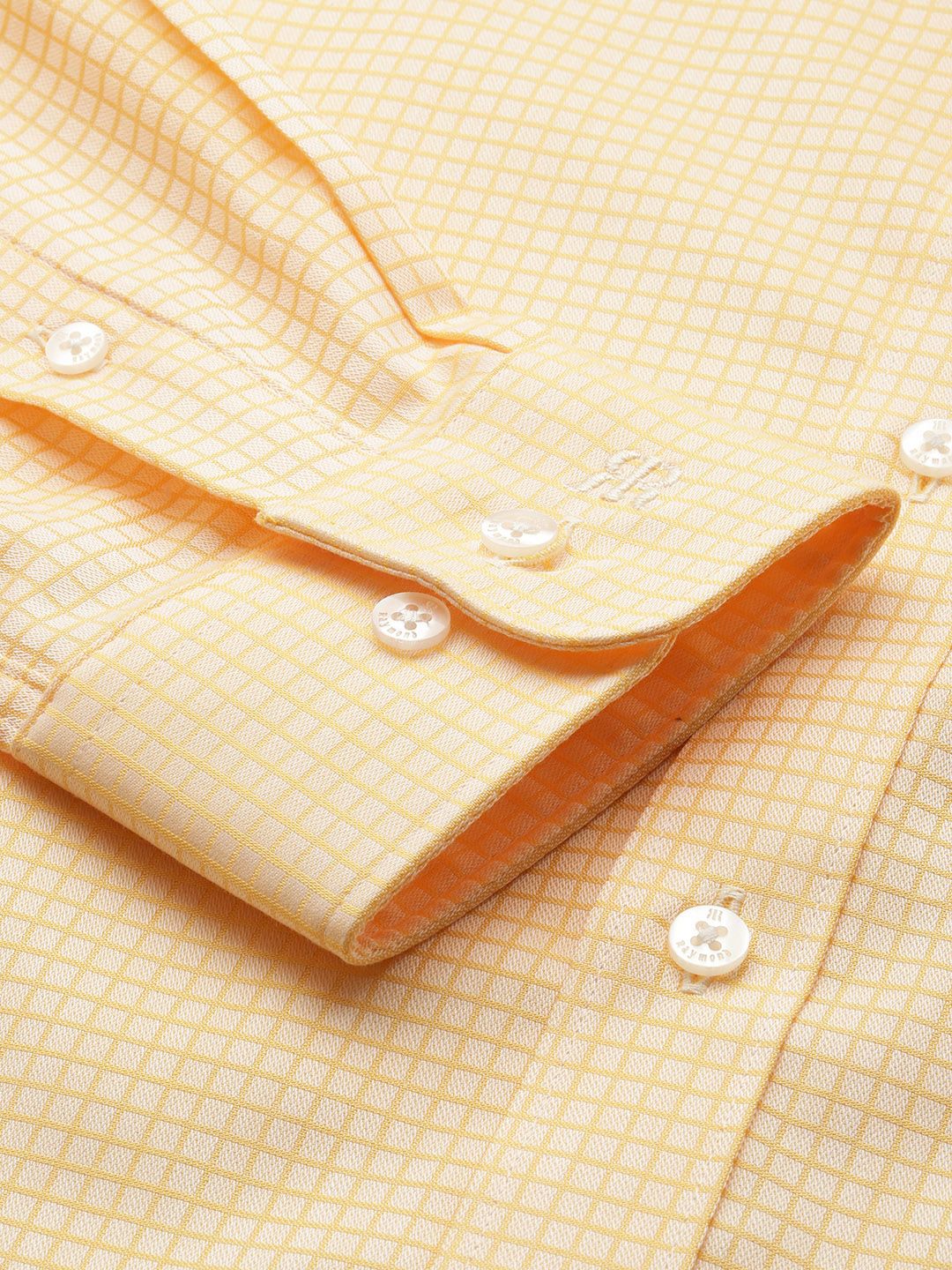 Raymond Slim Fit Self Checked Pure Cotton Formal Shirt