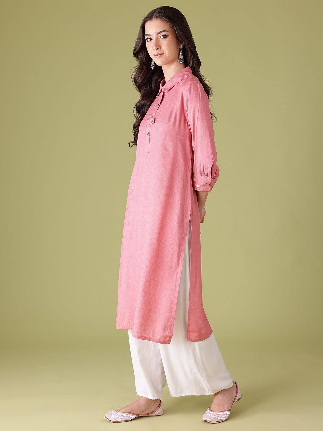 Anouk Women Shirt Collar Kurta