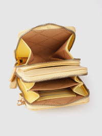 Lino Perros Women Yellow Animal Printed PU Structured Sling Bag