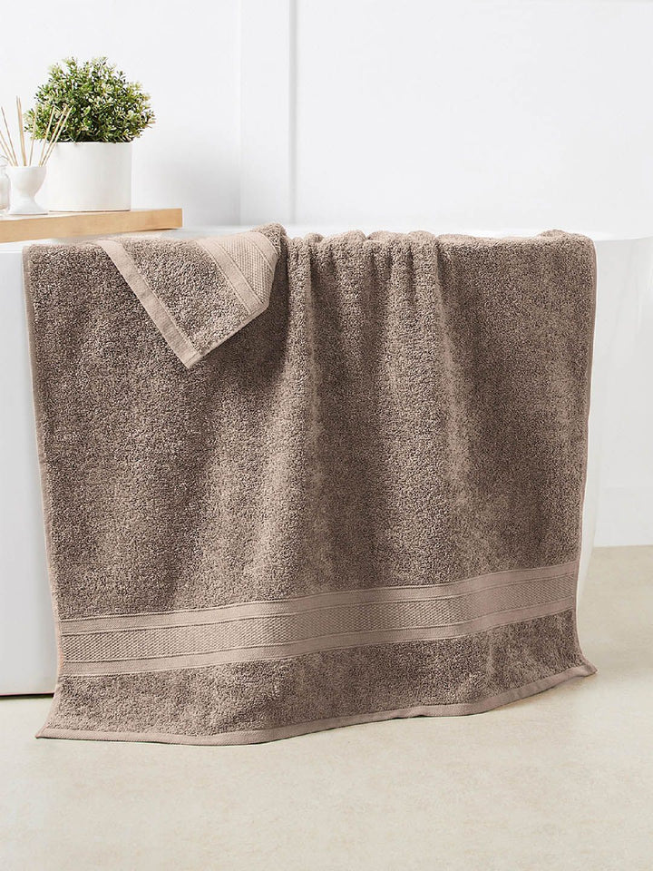 MYTRIDENT Brown 500 GSM Set of 2 Cotton Bath Towels