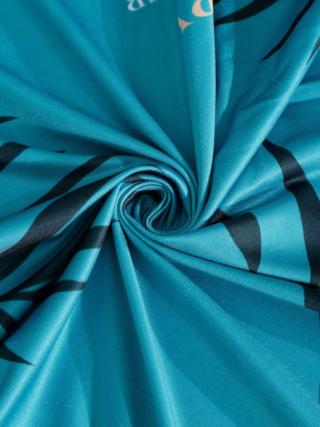 Cortina Teal Biru &amp; Hitam Sarung Sofa 1 Tempat Duduk Bercetak Unik Tidak Licin