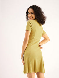 SASSAFRAS BASICS Shirt Collar Cotton Fit & Flare Dress