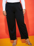 SASSAFRAS Curve Women Black Mom Fit Trousers