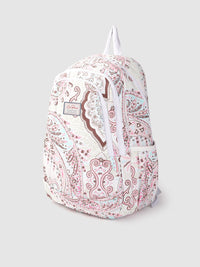 Lino Perros Women White & Pink Paisley Print 13 Inch Laptop Backpack