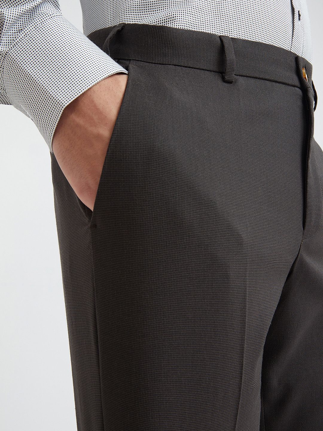 Park Avenue Men Textured Formal Trousers