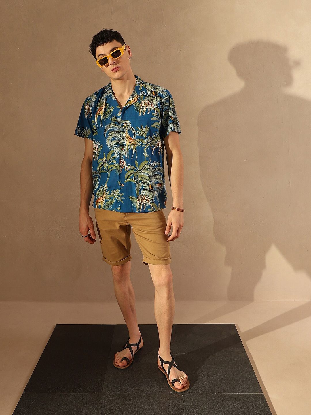 DENNISON Tropical Printed Lightweight Oversized Shirt