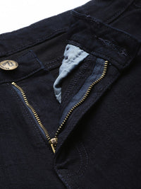 The Indian Garage Co Men Navy Blue Skinny Fit Applique Stretchable Jeans