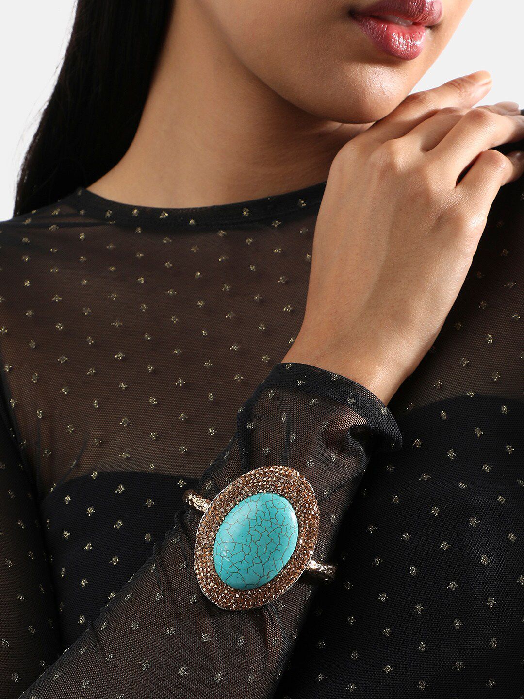 Gelang Gaya Bangle Batu Dilapisi Emas Sohi Wanita