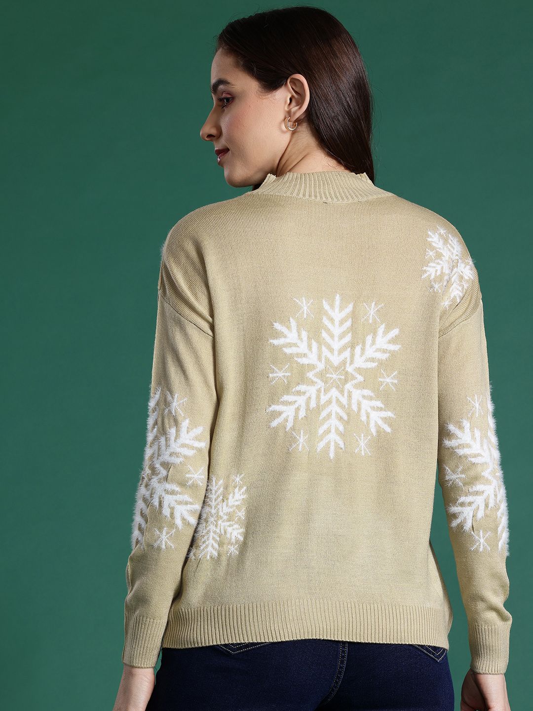 DressBerry Fair Isle Acrylic Pullover with Fuzzy Detail