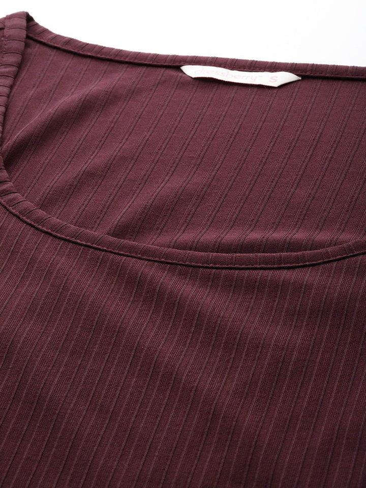 DressBerry Ribbed Scoop Neck Top