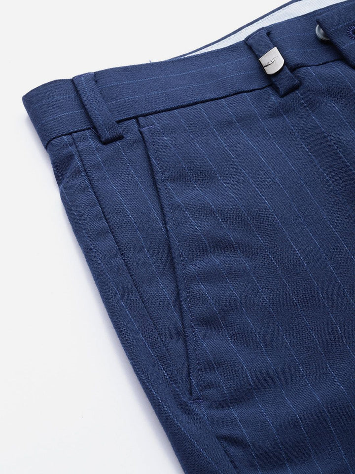 Park Avenue Men Striped Super Slim Fit Formal Trousers