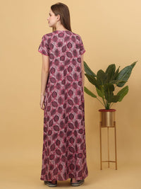 Sweet Dreams Printed Maxi Nightdress OCW-3716 PURPLE