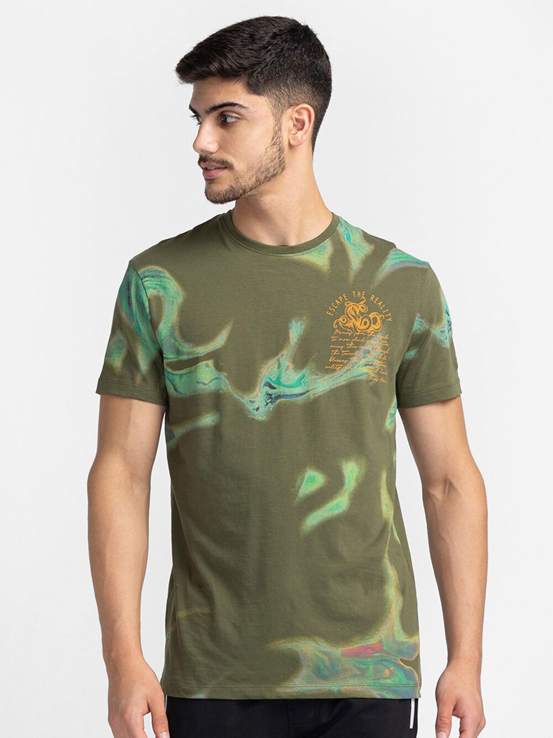 Being Human Abstract Printed Regular Fit T-shirt