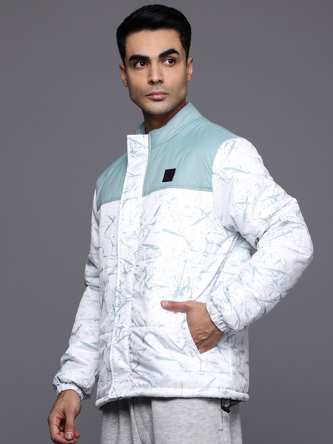 HRX by Hrithik Roshan Lifestyle Abstract Print Padded Jacket
