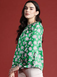 all about you Floral Print Keyhole Neck Top