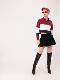 DressBerry Boss Babe Colorblocked Boxy Crop Sweatshirts