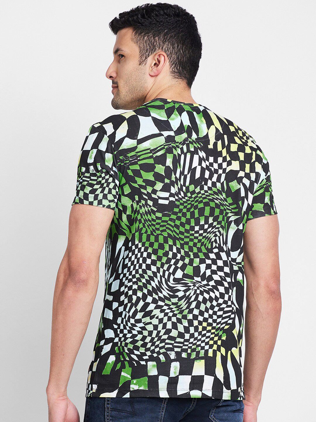 Being Human Abstract Printed Round Neck T-shirt