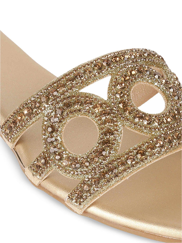 Metro Women Embellished Square Toe Open Toe Heels