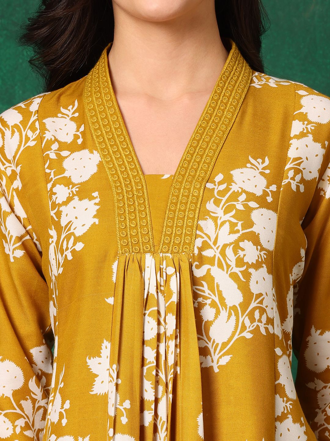 KALINI Floral Printed A-Line Kurta with Palazzos & With Dupatta
