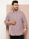 Thomas Scott Men Classic Slim Fit Gingham Checks Checked Casual Shirt