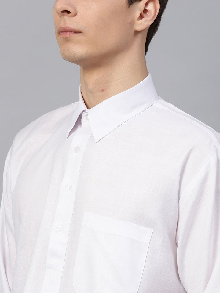 SOJANYA Lelaki Putih Solid Kurta Lurus