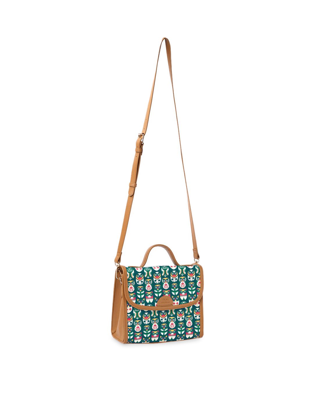 TEAL BY CHUMBAK Graphic Printed Satchel Bag