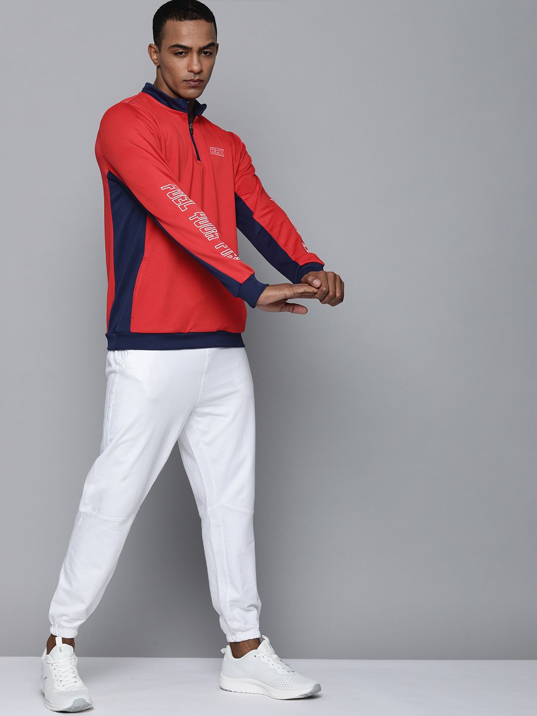 HRX By Hrithik Roshan Lifestyle Men High Risk Red Rapid-Dry Colourblock Sweatshirt