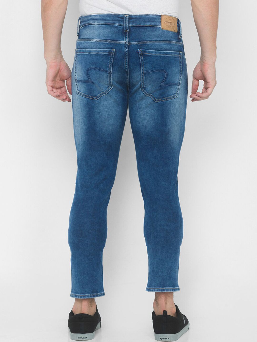 SPYKAR Men Blue Skinny Fit Low-Rise Pure Cotton Heavy Fade Jeans