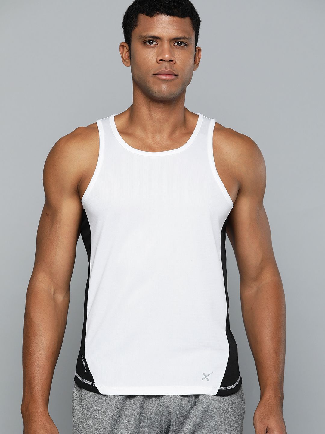 HRX by Hrithik Roshan Rapid-Dry Colourblocked Sleeveless Running T-shirt