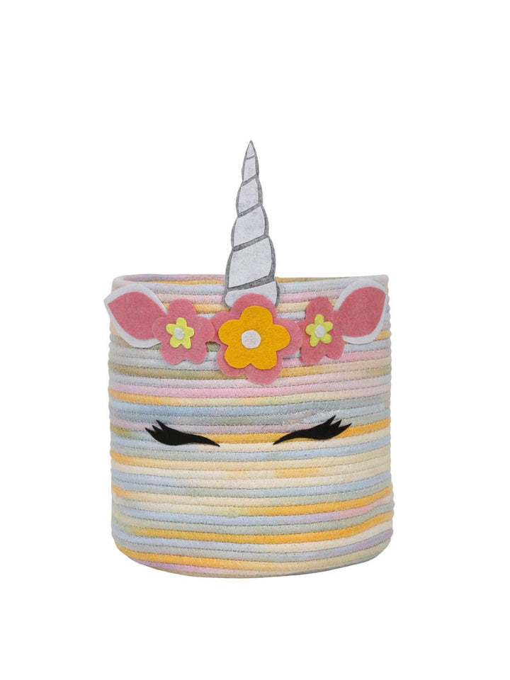 Hostta Home Kids Pink & Blue Cartoon Face Pure Cotton Laundry Bag