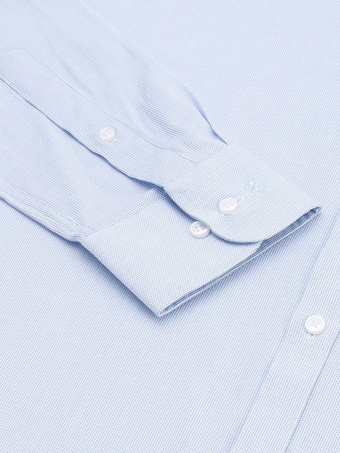 Park Avenue Men Light Blue Self Design Slim Fit Formal Shirt