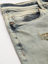 Being Human Men Krypton Straight Fit Low Distress Heavy Fade Stretchable Jeans