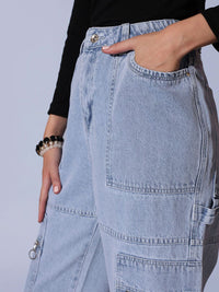 STREET 9 Women Comfort Relaxed Fit High-Rise Low Distress Heavy Fade Jeans