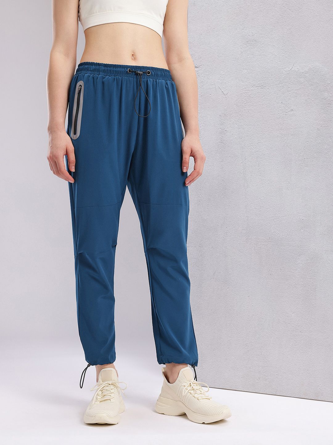 HRX by Hrithik Roshan Women Cropped Running Track Pants with Toggle Hem